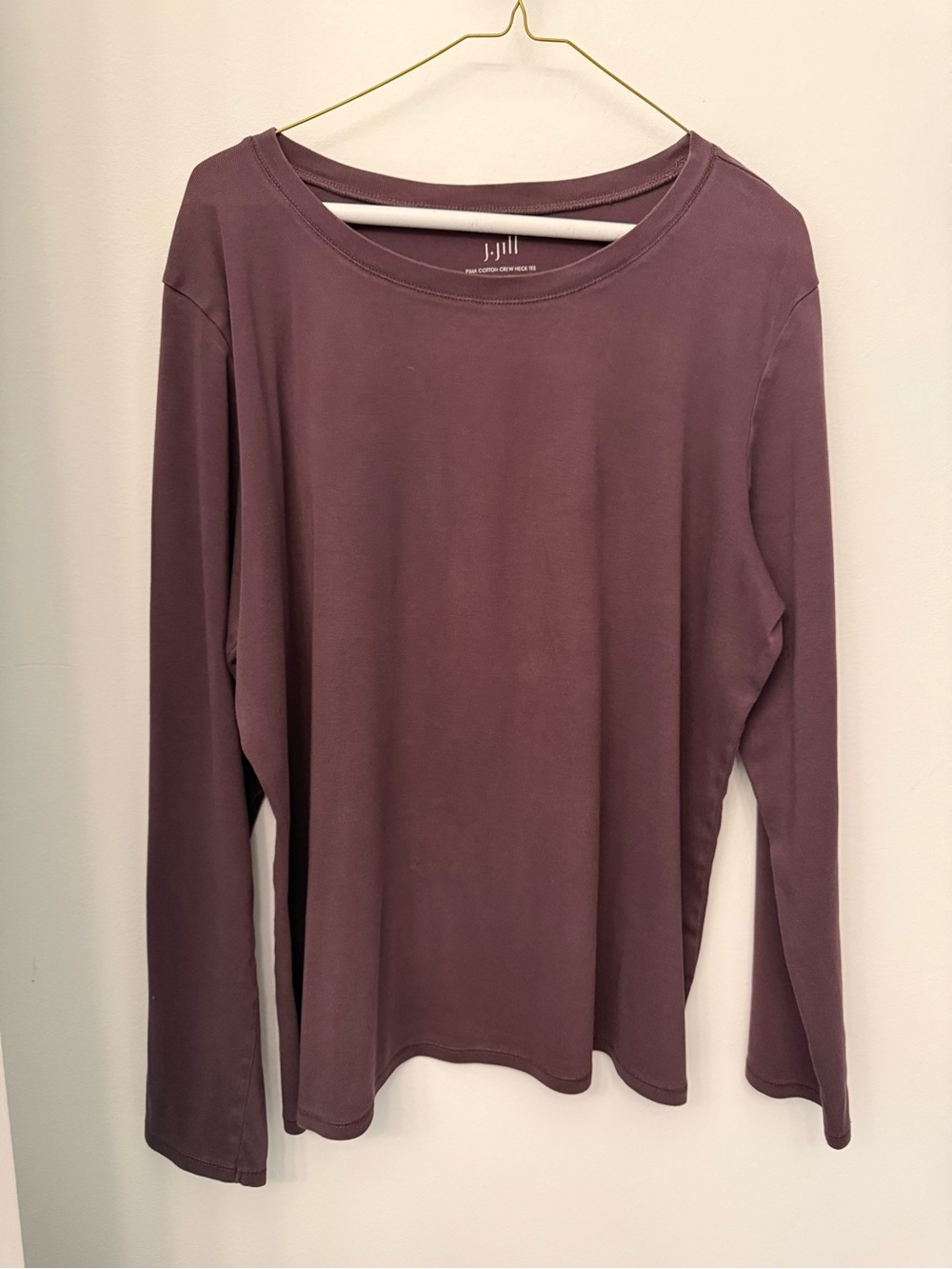 J. Jill Women's Long-Sleeve Crewneck Top - Mauve/wine